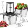 Bear Tritatutto Elettrico, 2 Contenitori da 1,8L, 500W, 4 Lame in Acciaio Inox, 2 Velocità, per Carne e Verdure, Argento e Nero