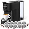 ELETTROFIX Macchina da Caffè a Cialde E.S.E. Compatta per Espresso Cremoso - Nera | 10 Cialde Comprese, Serbatoio 1,2 L, Spegnimento Automatico, Espulsione Cialda, Vassoio Regolabile, Design Compatto