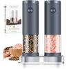 ioion Saliera e pepe Set di macinini elettrici per sale e pepe Accessori da cucina Aggiornato Batteria grigia più grande Sale Pepe Agitatori Cucina Regali di compleanno per gli uomini