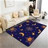 Homemissing Halloween Tappeto Salotto 150x200cm | Bats & Spider Web Soggiorno, Ufficio, Multicolore zucca Lantern & Luna Tappeto da Interno Soft Polyester