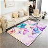Homemissing Bellissima farfalla Tappeto Antiscivolo 150x200cm | Violetta & Blu Adatto per Casa e Ufficio principessa Tappeto da Interno Carpet for Home, Dining Room