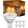 Lamptobe Lampadine MR16 GU5.3 LED 5W 12V, Luce Ambra 2000K Non Dimmabile | Angolo fascio 36°, Sostituisce 50W Alogena, AC/DC 12V, Lampada Spot per Illuminazione Ambientale e Relax, Confezione da 6