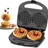 Velya Mini Macchina Per Waffle Doppia, Piastre Antiaderenti, Compatta | Ideale Per Colazioni, Feste In Famiglia, Compleanni, Pasqua E Natale