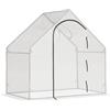 Outsunny Walk In Serra pomodori Telaio acciaio 180 x 100 x 168 cm Bianco | Serra mini giardino esterna, vaso per fiori, porta e finestra con cerniera, copertura PE