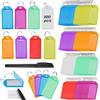 LUMEIRA 100 portachiavi colorati in plastica con etichetta, portachiavi con etichetta, portachiavi in plastica con etichetta, identificatori chiave con 1 penna, per chiavi, bagagli, animali domestici LUMEIRA