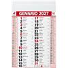 LEIVESTE Calendario 2027 da Muro Olandese, 28,8 x 47 cm, 12 Fogli, Vista Trimestrale, Numeri Grandi, Santi e Festività in Italiano, Spazio per Note Rosso