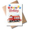 WBdesignz Grazioso biglietto di compleanno con busta, simpatico biglietto di compleanno per bambini, biglietto di auguri per il compleanno dei bambini, per ragazze e ragazzi, piccoli vigili del fuoco