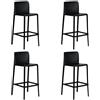 Totò Piccinni Sgabello Bar EVO in Polipropilene, Design Moderno, resistente per uso Interno ed Esterno (Antracite 4 Pz)