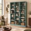Soayone Libreria Alta 17 Vani, Verde Salvia, 149 × 23,5 × 188 cm | Solo 23,5 cm di profondità: libreria aperta per libri, oggetti decorativi e collezioni, ideale lungo la parete.