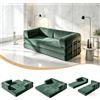 qodxcrfv Divano a Compressione, Sofà con Chaise Longue Estraibile, | schiuma ad alta densità, pet-friendly ed ergonomico,Velluto a Coste,per Soggiorno, Camera o Ufficio,senza montaggio