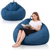 MOFXWHE Pouf XL, 100 x 120 cm, per bambini e adulti, solo rivestimento (senza imbottitura), grande pouf da gaming, per interni ed esterni, divano, decorazione per soggiorno (blu scuro)
