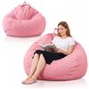 MOFXWHE Pouf XL, 100 x 120 cm, per bambini e adulti, solo rivestimento (senza imbottitura), grande pouf da gaming, per interni ed esterni, divano, decorazione per soggiorno (rosa)