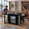PLLBIKK Tavolo da pranzo rotondo, allungabile, 77 x 100 x 100 cm (altezza x | Tavolo da pranzo ovale, con armadio integrato, ripiano rimovibile e mini frigorifero