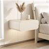 Leaceuv Tavolo da toeletta con Cassetto Sospeso, Tavolo da Trucco, Mensola Muro | Tavolo Sospeso, Mensola Da Muro, Legno Massello, Comodino, Piccola Camera, Bagno(Beige,40cm/15.7in)