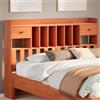 Ordellia Testiera con Scomparti Marrone Cera 150 cm in Legno di Pino con Spalliera e Supporto per Camera da Letto matrimoniale o singola, Design Moderno, Ampio Spazio di Stoccaggio