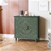 HOLTICO Credenza per soggiorno, cucina, cassettiera con 2 ante, armadietto a buffet, per soggiorno, cucina, sala da pranzo (verde)