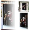 Generic Copertura per porta di Babbo Natale, arazzo decorativo da parete, tenda per feste, decorazione natalizia per occasioni festive, tessuti per la casa (E, 90 x 200 cm)