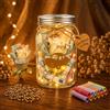 Otufan Regalo Matrimonio con Bottiglia LED, Porta Soldi Creativo con Fiori Secchi