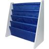 Hyfive Libreria per bambini a 4 ripiani, in tessuto colorato, con facile accesso ai libri, colore blu, perfetta per la camera dei bambini