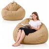 MOFXWHE Pouf XL, 100 x 120 cm, per bambini e adulti, solo rivestimento (senza imbottitura), grande pouf da gaming, per interni ed esterni, divano, decorazione per soggiorno (marrone chiaro)