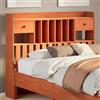 Ordellia Testiera con Ripiani Marrone Cera 135 cm in Legno di Pino Massello per Camera da Letto con Spalliera, Scomparti e Cassetti, Design Moderno e Decorativo ideale per Relax e Lettura