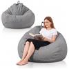MOFXWHE Pouf XL, 100 x 120 cm, per bambini e adulti, solo rivestimento (senza imbottitura), grande pouf da gaming, per interni ed esterni, divano, decorazione per soggiorno (grigio scuro)