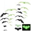 FairyPeach 20 Pipistrelli Halloween 3D, Decorazioni da Appendere | 10 Fosforescenti + 10 Neri, 5 Dimensioni, Decorazioni Halloween per Parete, Soffitto, Finestra e Mobili
