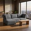 JCFEIDQW Divano a L con funzione letto, divano componibile ad angolo, divano letto in tessuto di lino, in legno semi compresso, montaggio flessibile, per soggiorno, camera da letto, 238 x 154 x 75 cm