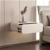Leaceuv Tavolo da toeletta con Cassetto Sospeso, Tavolo da Trucco, Mensola Muro | Tavolo Sospeso, Mensola Da Muro, Legno Massello, Comodino, Piccola Camera, Bagno(White,35cm/13.7in)