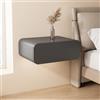 Leaceuv Tavolo da toeletta con Cassetto Sospeso, Tavolo da Trucco, Mensola Muro | Tavolo Sospeso, Mensola Da Muro, Legno Massello, Comodino, Piccola Camera, Bagno(Dark gray,35cm/13.7in)