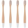 AOOSU 4 Pezzi Spazzolino di Bambù per Bambini, Senza BPA, Setole Morbide | Spazzolini da denti di Bambù, Manico biodegradabile al 100%, Riutilizzabili Spazzolino Bamboo Per Bambini-Bianco