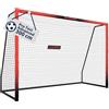 HUDORA Porta da calcio Pro Tect Advanced - Porta da esterno con rete e rivestimento resistente per bambini/adulti - facile da montare - parete bersaglio con cerniere e chiusure in velcro