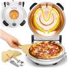 NutriChef Forno per pizza elettrico - Dispositivo da tavolo Ø30 cm con termostato e termometro - Finestra di cottura - Riscaldamento fino a 425°C - Pietra antiaderente facile da pulire - Bianco