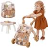 NUKied Girello per Bambini 3 In 1, Primi Passi Multifunzionale con Musica & Luci, Tasti di Pianoforte & Pannello Attività Rimovibile, Freno Regolabile, Centro di Attività Educativo per Bambini 12 Mesi+