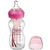 Dr. Brown's Opzioni anti-coliche a collo largo da 270 ml + biberon, rosa, confezione da 1