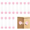 Dorunova 12 Pezzi Rosa Blocca Cassetti e Ante per Bambini, Chiusura di Sicurezza | Adesivo Preapplicato, Regolabile, Design Orsetto Sorridente, Facile Da Installare