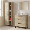 Dmora set Mobili Bagno Bisbee Marrone Quercia Specchio Incluso 3 Cassetti, 7 Ripiani