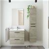 Dmora set Mobili Bagno Ekalaka Marrone Rovere Specchio Incluso 2 Cassetti, 2 Ripiani