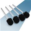 PORTENTUM Scopino bagno wc pack 4 con manico in acciaio inox 35,5 cm - Scopettino wc con testina sostituibile da 8 cm di diametro - Spazzolone bagno wc con setole morbide - Accessori bagno