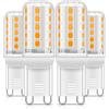MUSUNIA G9 LED bianco caldo 2700K, 5W ha condotto la lampadina g9 450LM, 5 * F1.5CM, PC e materiale ceramico, non dimmerabile, 4Pack