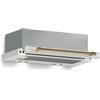 Klarstein Victoria Cappa Aspirante Telescopica, 60cm, 358 m³/h, Classe A++, LED, Filtro Carbone, Cappa Incasso Cucina Retrò, 61 dB, 38W, Frontale Estensibile, Alluminio Lavabile, Crema