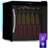 KLARSTEIN Coachella 50 Onyx - Frigo per Bibite, 47L, Frigorifero per Bevande Intelligente, WiFi, Touch Control, LED Interno, Sportello in Vetro, 5-18 °C, 7 Colori, 2 Ripiani, Nero