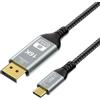 CABLEDECONN USB-C Thunderbolt 4 a DisplayPort 2.1 2m 12Bit Ultra HD 16K Video USB 4.0 Thunderbolt 5 DP 2.0 Cavo 16K (15360x8640)@60Hz 4K@240Hz 8K@120Hz Display Port 2.1 Compatibile con MacBook