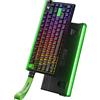 Selius Tastiera da gioco meccanica, 75%, cablata, verde neon RGB, per eSport, magnetica, compatta e portatile