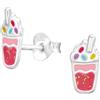 Monkimau Orecchini per bambini Milkshake, argento 925, gioielli per bambine, ipoallergenici e senza nichel, idea regalo orecchini per bambini