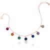 TIRAMISÚ JEWELRY Tiramisu | Bracciale Arcobaleno con 7 Charms Colorati | Gioiello Donna/Ragazza | 925 Argento Sterling Placcato Oro Rosa | Misura Regolabile| Braccialetto Sottile e Delicato | Regalo Elegante |16+3cm