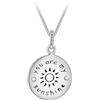 Tuscany Silver Collana con pendente disco You Are My Sunshine con zirconi su catena Panza da 46 cm in argento sterling 925