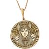 WORLD WIDE GEMS Collana con ciondolo a forma di gatto Freya in rilievo, realizzata in argento sterling 925 con placcatura in oro, catena a maglia da 45 cm, fatti a mano |WW_EMBO_00579
