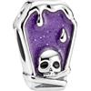 BOIGEGU Ciondolo in argento Sterling per braccialetti e collane Pandora | Ciondolo in argento 925 per Halloween, vintage, zucca, scheletro, teschio, ragno, fantasma, cappello da strega, perline