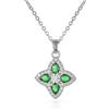namana Collana Donna Quadrifoglio Argento con Cristalli 15 mm